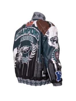 Iconic Philadelphia Eagles Champions Leather Jacket honoring the Philadelphia Eagles back to back Super Bowl championship victories