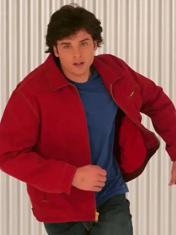 Smallville Tom Welling Red Jacket Close-Up View