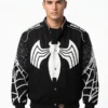 Spiderman Back in Black Varsity Jacket Front View