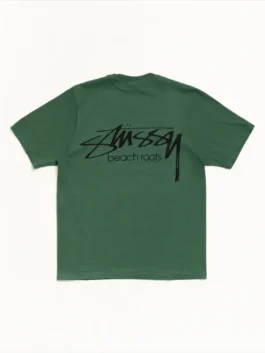 Stussy Beach Roots T Shirt back view displaying signature graphic artwork, premium fabric, and modern streetwear appeal