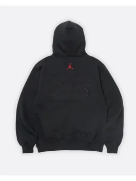 Classic black Supreme x Jordan Zip Up Hooded Sweatshirt celebrating the creative partnership between Supreme and Jordan Brand