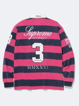 Supreme La Jacob & Co Martina Stripe Rugby Shirt Back View