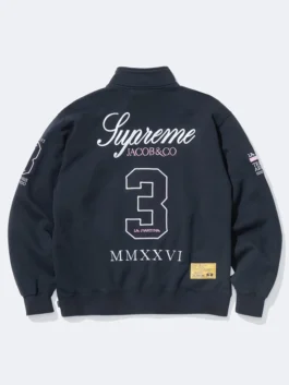 Supreme La Martina Zip Up Track Jacket Navy Back View