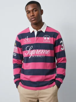 Supreme x La Jacob & Co Martina Stripe Rugby Shirt