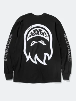 Supreme x Spitfire Long Sleeve Black Tee Front View