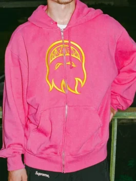Classic Supreme x Spitfire Zip Up Hooded Sweatshirt from the iconic Supreme and Spitfire skate culture collaboration