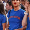 Taylor Swift Knicks Game 4 Stevie Nicks Shirt front view with blue fabric and eye-catching graphic detail