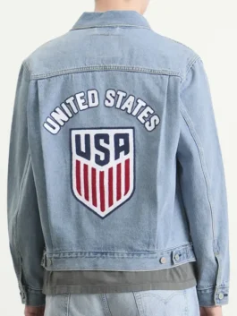 USA World Cup Denim Jacket Back View