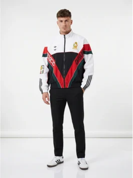 Classic black and white Willy Chavarria x Adidas Mexico Jacket blending Chicano identity with Mexican football pride and Adidas heritage