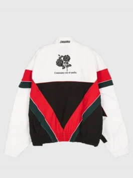 Back view of the black and white Willy Chavarria x Adidas Mexico Jacket revealing the full design of this iconic World Cup piece