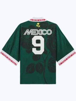 Back look of the green Adidas Chavarria Mexico Jersey showcasing the full design of this iconic Adidas x Chavarria piece