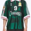 Front view of the green Adidas Chavarria Mexico Jersey putting the bold Adidas x Chavarria Mexican football identity on full display