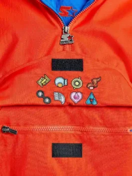 A professional view of the Pokemon Hoenn Starter Jacket made from premium polyester with a soft viscose lining.