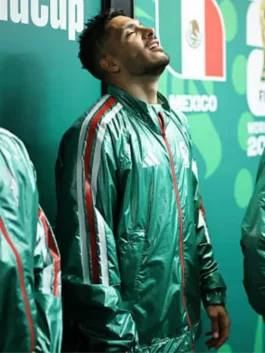 Green World Cup 2026 Mexico Anthem Jacket from Adidas honoring Mexico's proud football journey as a host nation at the 2026 World Cup