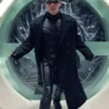 Front view of the black wool coat from the Avengers Doomsday James Marsden Coat showcasing full sleeves and clean tailoring.