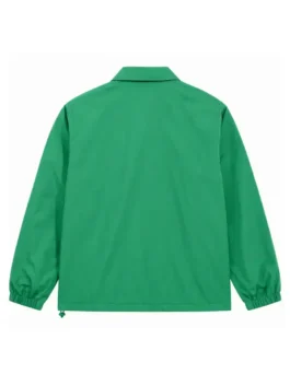 Back view of the green cotton Avengers Doomsday Promo Chris Evans Jacket showing fine stitching and crisp rear paneling.