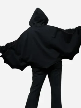 Clean rear view showing the unique wing panel layout and continuous flow across the back of the Steady Hands Bat Wing Hoodie.
