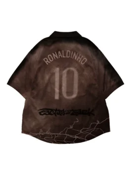 Back view of the CJ X Nike Athletes Ronaldinho Retro Jersey revealing the full retro design of this iconic CJ x Nike x Ronaldinho piece
