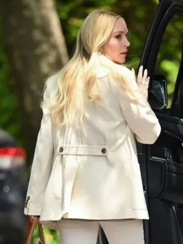 Back view of the off white Count My Lies Violet Lockhart Blazer showing a clean tailored fit in premium suiting fabric.