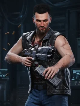 Black Cyberpunk 2077 Nomad Leather Tactical Vest inspired by the bold Nomad life path from the iconic Cyberpunk 2077 video game world