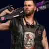 Classic black Cyberpunk 2077 Nomad Leather Tactical Vest celebrating the raw and gritty Nomad culture from the world of Cyberpunk 2077
