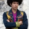 Front view of the multicolor Descendants Zavien Garrett Jacket showcasing the open style front and lapel collar.