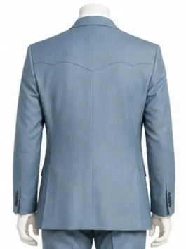 Back view of the grey suiting fabric Digger 2026 Digger Rockwell Grey Blazer showing clean tailored seams and rear profile.