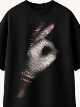 Drake Iceman 2026 Crystal Glove T-Shirt Closeup