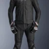 Front view of Dusk Racing Leather Jacket showcasing premium leather construction and racing inspired detailing