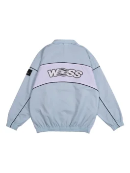 Back view of Burdenski Oyster Track Top Jacket featuring a clean athletic profile and premium trackwear construction