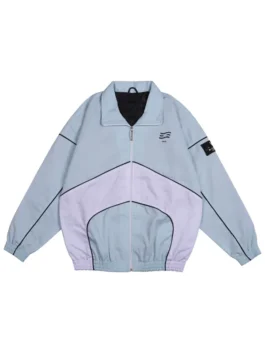 Front view of Burdenski Oyster Track Top Jacket featuring a clean athletic design, premium fabric, and modern trackwear styling