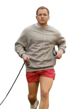 Grey fleece fabric Everybody Wants to Fuck Me Taron Egerton Sweatshirt featuring a round neck collar and pullover style.