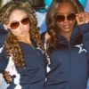 Navy blue FIFA Dallas Cowboys Cheerleaders Tracksuit featuring rib knitted cuffs and multiple convenient pockets.