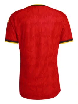 Back view of the red World Cup 2026 Belgium Jersey revealing the complete Red Devils design of this iconic Belgium 2026 World Cup piece