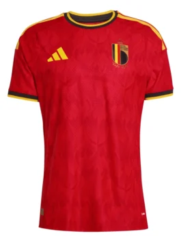 Front view of the red World Cup 2026 Belgium Jersey putting the full Red Devils identity and Belgium football pride on bold display