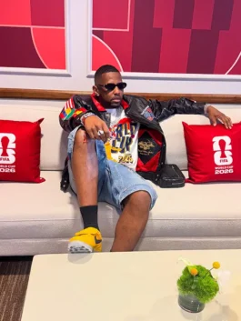 Black Fabolous World Cup Leather Jacket from the 2026 FIFA World Cup celebrating Fabolous and the cultural crossover between hip hop and football