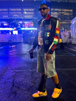 Classic black Fabolous World Cup Leather Jacket celebrating the iconic cultural moment Fabolous created at the 2026 FIFA World Cup tournament