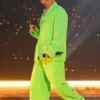 Front view of Final Show Paris 2026 J Balvin Green Suit showing refined tailoring and a vibrant green formal design