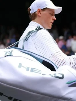 Jannik Sinner Championships Wimbledon 2026 Jacket featuring premium construction and Wimbledon-inspired athletic styling