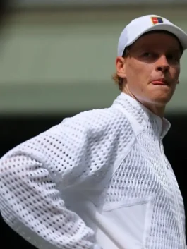 Side view of Jannik Sinner Championships Wimbledon 2026 Jacket featuring premium sportswear styling and tennis-inspired design