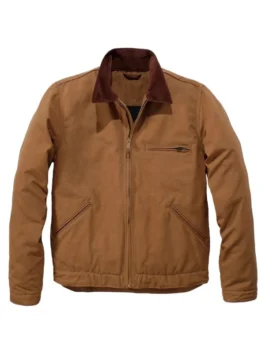 Front view of John Logan Off Campus S01 Brown Jacket featuring a clean brown finish and structured silhouette