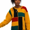 A cozy multicolor Keke Palmer The Burbs Colorblock Sweater crafted from premium knitted fabric.