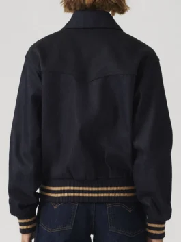 Back view of Lennox Varsity Jacket featuring a clean varsity silhouette and premium athletic styling