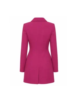 Lexi Minetree Pink Double Breasted Blazer back view displaying premium tailoring, clean lines, and elegant formal styling