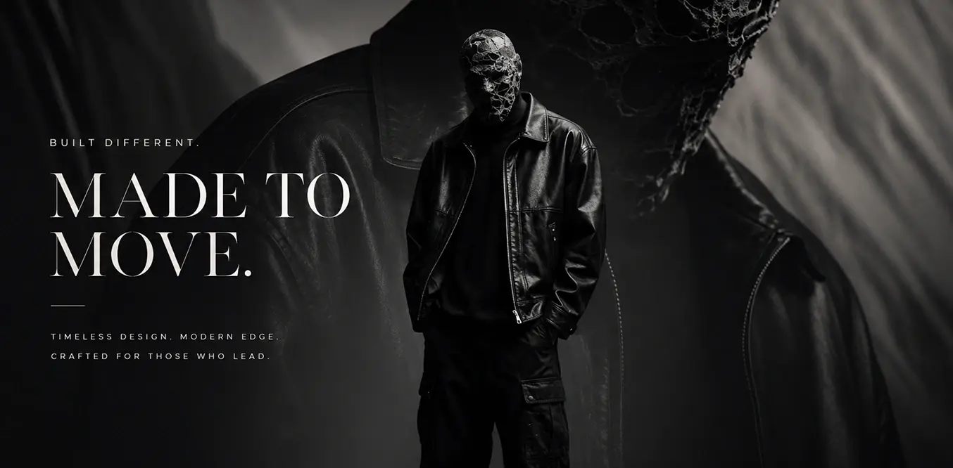 Made to Move black leather jacket campaign by J4 Jackets