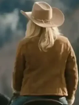 Rear view of the brown suede Marshals Ellyn Jameson Suede Jacket showing clean back paneling and crisp seams.