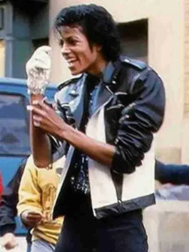 Classic black and white Michael Jackson Pepsi Ad Leather Jacket honoring the most iconic celebrity brand partnership in entertainment history
