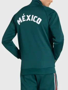 Back view of the green Miguel Layun World Cup Mexico Track Jacket revealing the full El Tri design of this iconic Miguel Layun World Cup piece