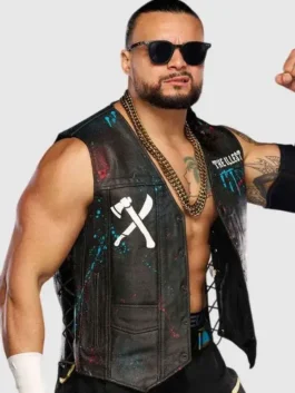 Mike Santana TNA Rebellion 2026 Black Leather Vest