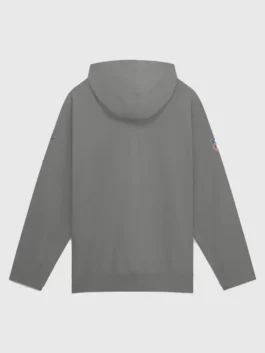 Grey polyester Buffalo Bills Sideline Broken Rules Jacket highlighting full length sleeves and lightweight weather protection.